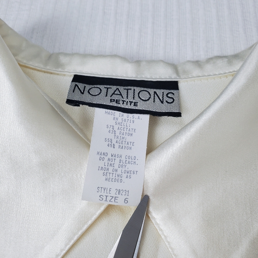 Vintage Notations Off White Side Button Blouse - image 7